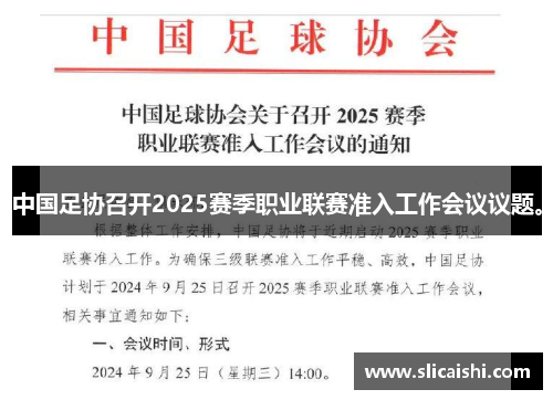 中国足协召开2025赛季职业联赛准入工作会议议题。